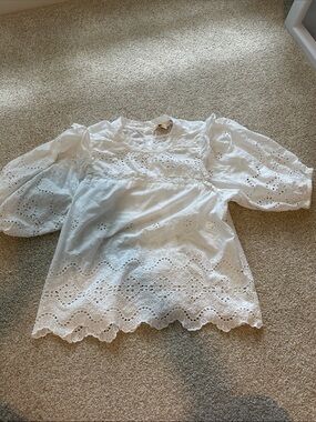 Jennifer & Grace White Eyelet Top